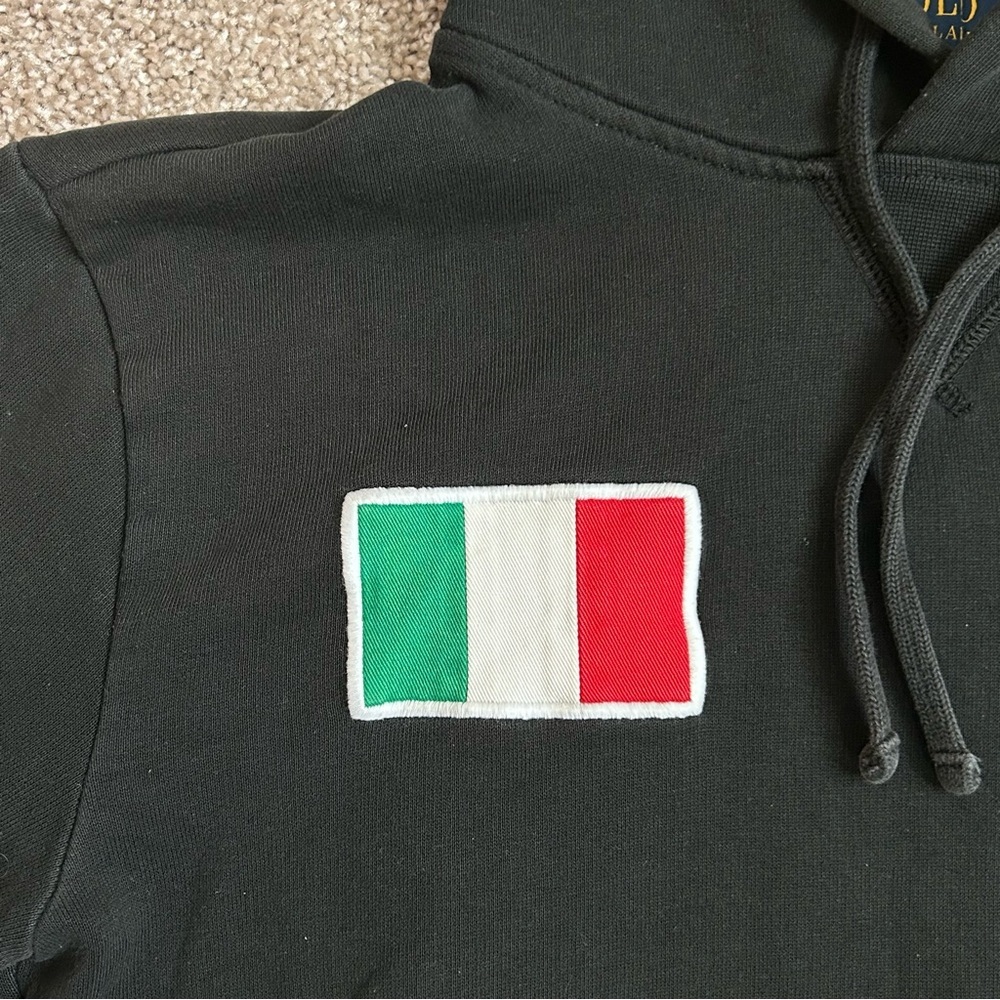 Vintage Unisex Polo Ralph Lauren Italy No 13 Black Hoodie Size XS - Picture 2 of 12